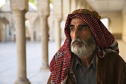 Turkish man on a pilgrimage to the Abrham's cave, Urfa, Turkey, Europe