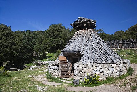 A very old house of an herdsman named "Quile" restored, it is located in a place called "Sa Portiscra" in the Supramonte of Urzulei, Gennargentu and Orosei Gulf National Park,  Sardinia, Italy, Europe