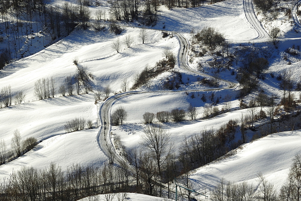 Landscape in winter, Modena Apennines, Emilia-Romagna, Italy