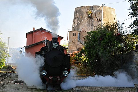 Green train, TortolÃ¬, Ogliastra, Sardinia, Italy, Europe