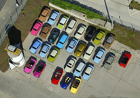 Trabant typical DDR car from the balloon, Berlin, Germany, Europe