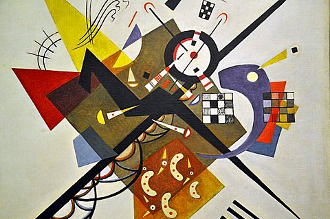 On White II, Vassily Kandinsky, Musee National d'Art Moderne, Centre Georges Pompidou, Beaubourg, Paris, Ile-de-France, France, Europe