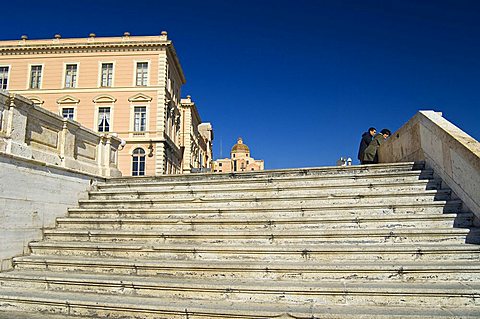 Bastione S.Remy e Cattedrale S.Maria, Castello, Cagliari, Sardinia, Italy, Europe