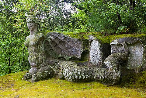 Winged Erinye, Parco dei Mostri monumental complex, Bomarzo, Lazio, Italy