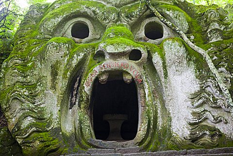 Door of hell, Parco dei Mostri monumental complex, Bomarzo, Lazio, Italy