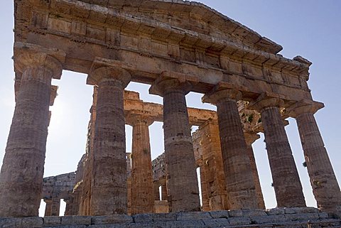 Hera temple also called Nettuno temple or Poseidon temple, Paestum archaeological area, Campania, Italy