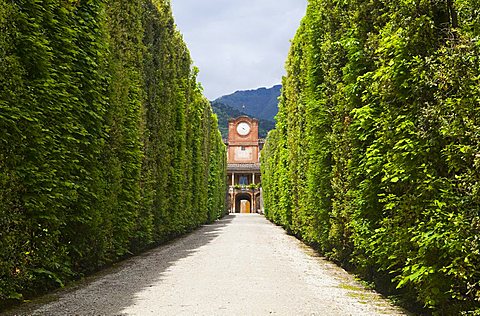 Palazzina dell'Orologio or clockhouse, Villa Marlia, Capannori, Tuscany, Italy