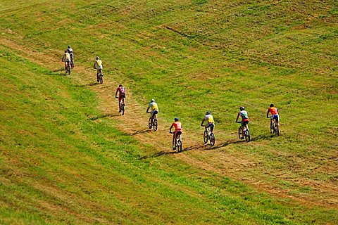 Lessiniabike race, Malga Fratte near Sega di Ala in Lessinia, Trentino Alto Adige, Italy, Europe