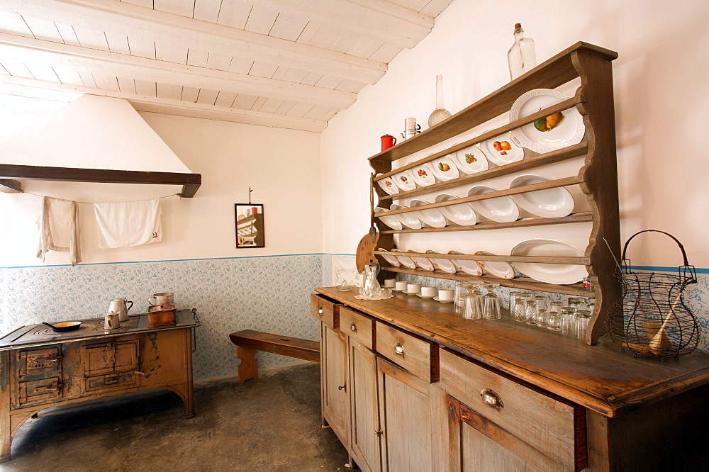 Casa Andriollo museum, traditional kitchen, Olle di Borgo Valsugana, Trentino Alto Adige, Italy, Europe