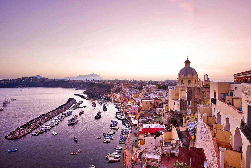 Cityscape, Corricella village, Procida island,Campania,Italy,Europe.