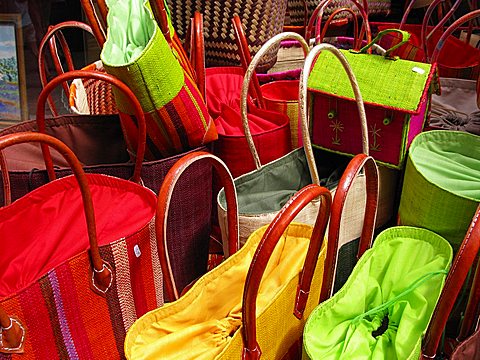 Typical bags, Provenvæal market, Apt, Provence-Alpes-C¬?te d'Azur, France, Europe