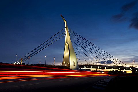 Cable-stayed bridge, Monserrato (CA), Sardinia, Italy, Europe