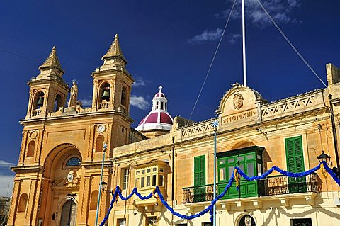 Parish Church, Marsaxlokk. Malta. Europe. 