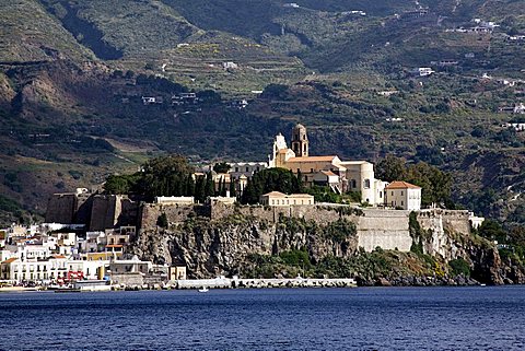 The citadel, Lipari Island, Aeolian Islands, Sicily, Italy