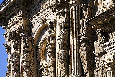 Baroque caryatids, church of San Domenico, Nard‚Äó, Salento, Apulia, Italy