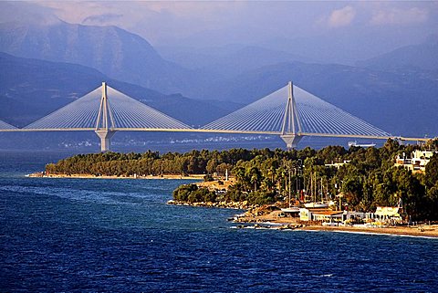 Rio-Antirrio bridge, Achaea, Greece, Europe
