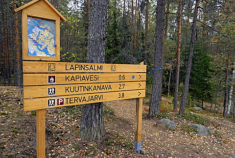 Sign, Repovesi National Park, Finland, Scandinavia, Europe