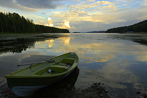 Lake Pielinen at sunset, Koli National Park, North Karelia, Finland, Scandinavia, Europe