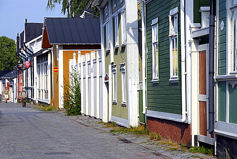 Wooden houses in old town, Rauma, Satakunta, Finland, Scandinavia, Europe