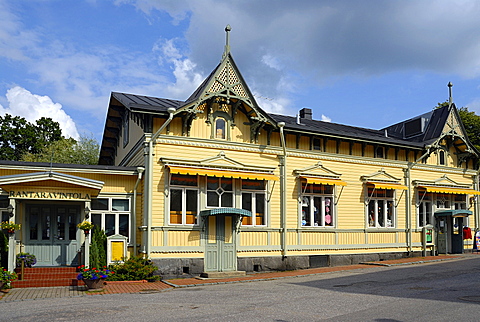 Typical wooden houses in Old Town, Naantali, Finland Proper, Finland, Scandinavia, Europe