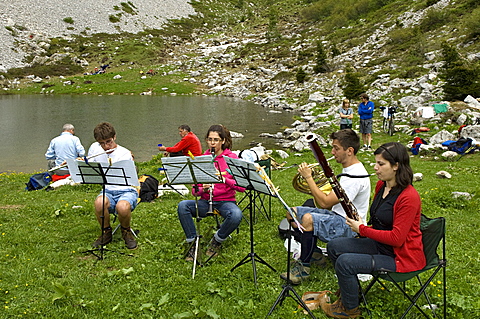 music in the mountain, sedornia valley, italy