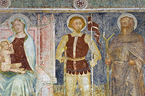 st. sebastian church: frescoes, nembro, italy