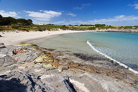 La Bobba beach, Carloforte, St Pietro Island, Sulcis Iglesiente, Carbonia Iglesias, Sardinia, Italy, Europe