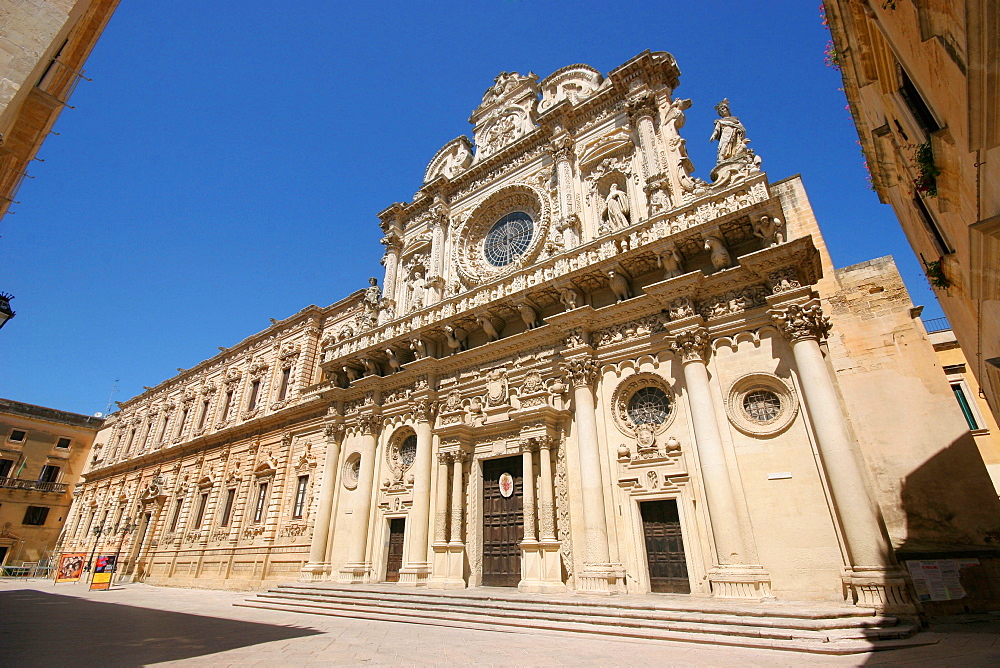 Favßade, Church of the Holy Cross, Lecce, Salentine Peninsula, Apulia, Italy