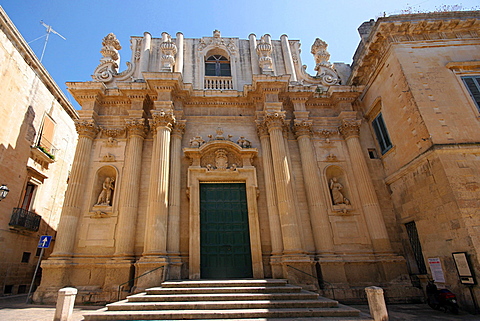 Favßade, Santa Teresa church, Lecce, Salentine Peninsula, Apulia, Italy