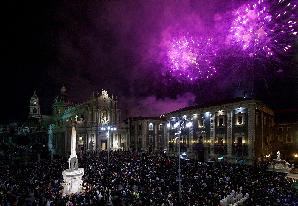 Candelore, religious feast, Catania, Sicily, Italy, Europe