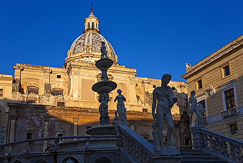 Piazza Pretoria square, Palermo, Sicily, Italy, Europe