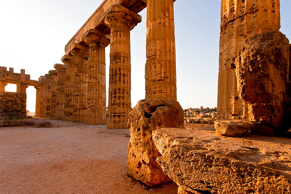 The Temple of Hera, Selinunte, archaeological site, Castelvetrano village, Sicily, Italy, Europe