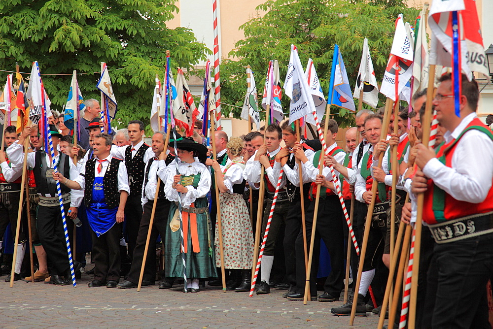 Cavalcata Oswald von Wolkenstein historical ride, Castelrotto, Alpi di Siusi, Trentino Alto Adige, Italy, Europe