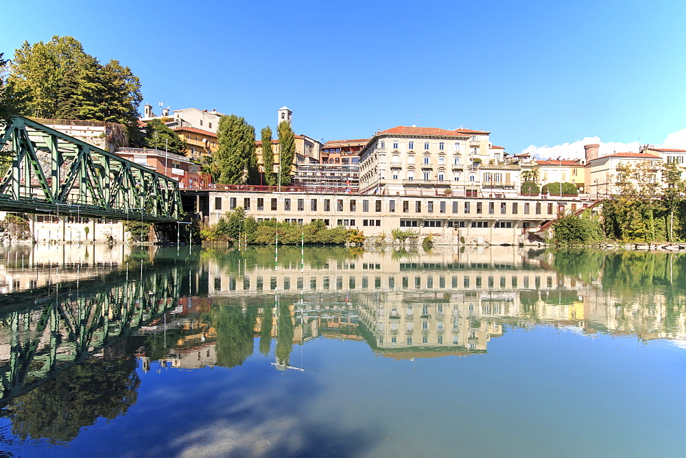 Dora Baltea River and Ivrea cityscape, Ivrea, Piedmont, Italy, Europe
