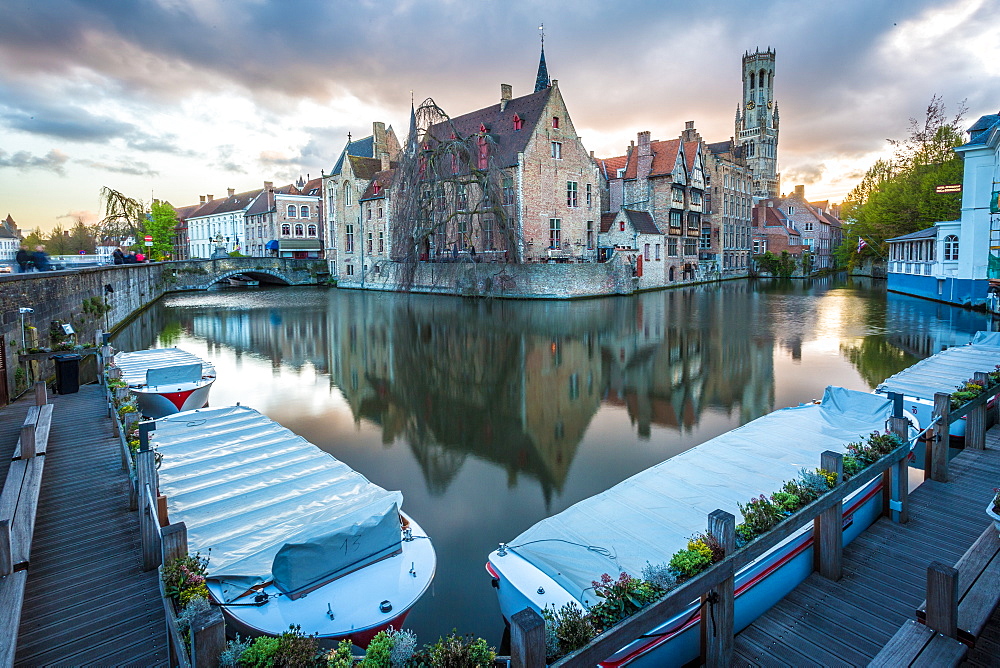 View from the Rozenhoedkaai, Bruges, Belgium, Europe