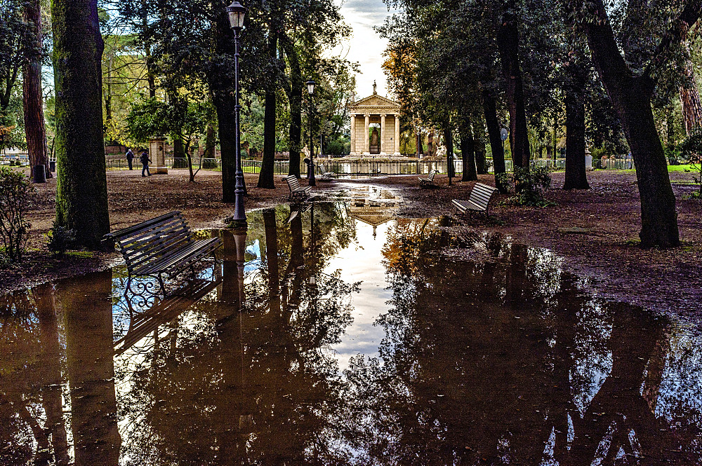 The 18th century Temple of Aesculapius, Villa Borghese gardens, Rome, Lazio, Italy, Europe