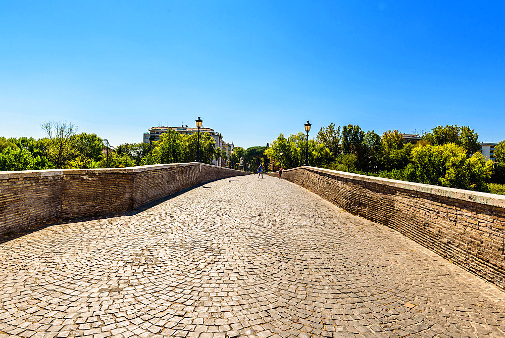 Ponte Milvio,  bridge, Ponte Mollo, Torretta di Valadier, Lucchetti, Rome, Lazio, Italy, Europe