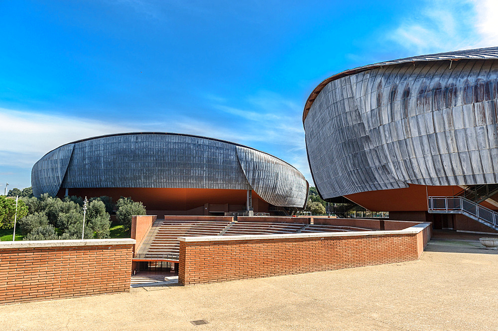 Auditorium Parco della Musica is a large multi-functional public music complex, designed by Italian architect Renzo Piano, Rome, Lazio, Italy, Europe