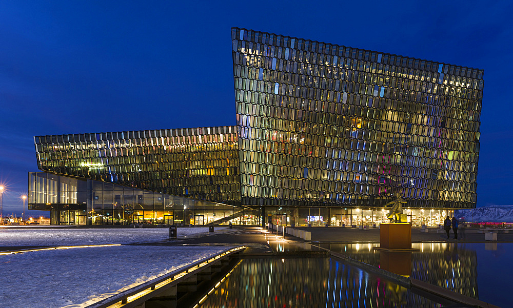 Reykjavik, Harpa, the new concert hall and conference center (inaugurated in 2011). The buidling is  one of the new architectural icons of Iceland. europe, northern europe, iceland,  February