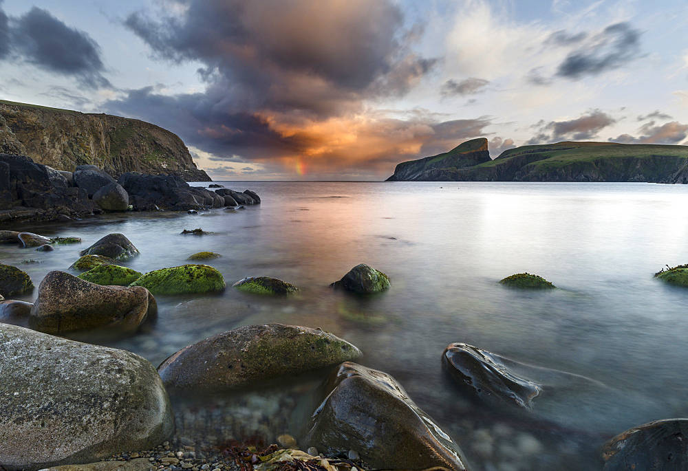 Fair Isle, part of the Shetland Islands, in the far north of Scotland. The coast near Finniquoy. Europe, northern europe, great britain, scotland, Shetland Islands, June