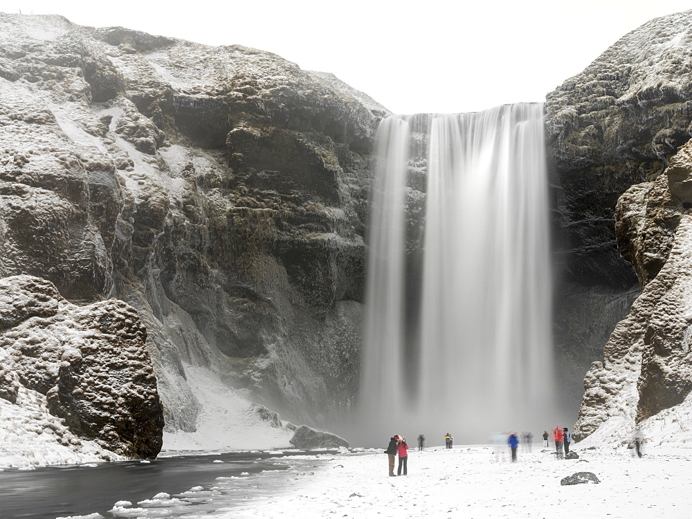 Skogafoss during winter, one of the icons of Iceland. europe, northern europe, iceland,  February