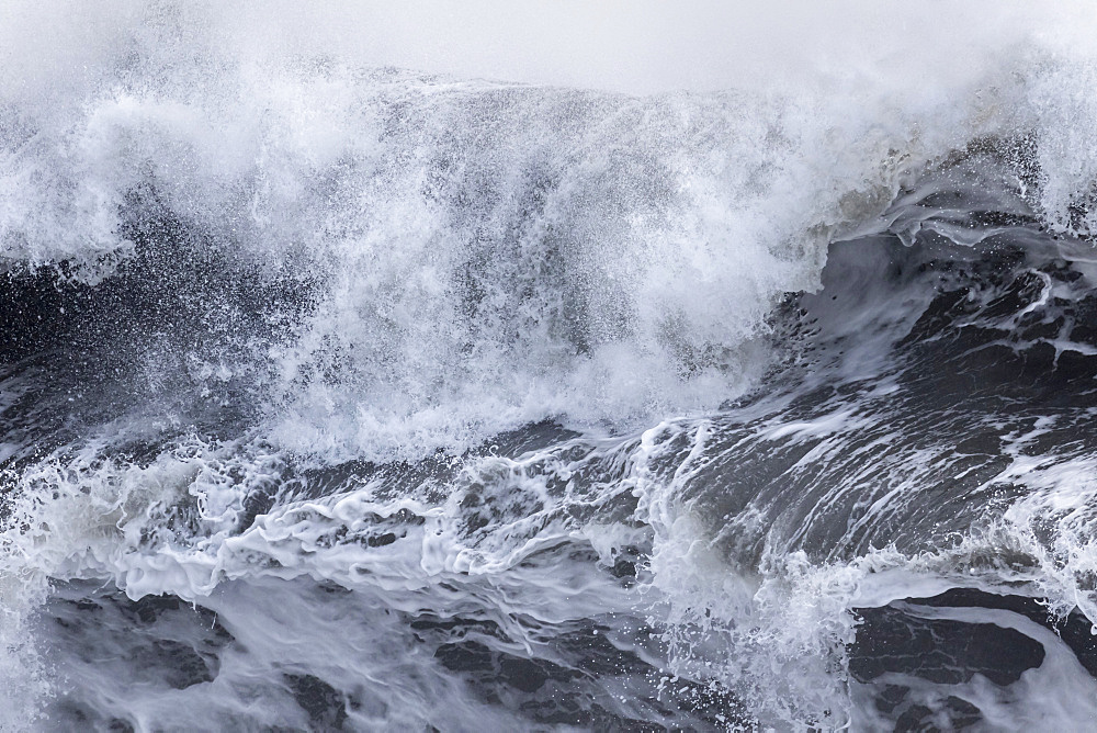 North Atllantic coast near Vik y Myrdal during a winter storm with heavy gales. europe, northern europe, iceland,  February