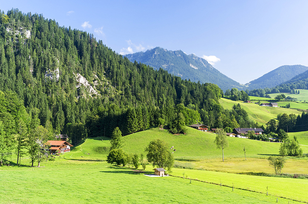 Landscape in the region Berchtesgadener Land near Ramsau village.Europe, Central Europe, Germany, Bavaria, August