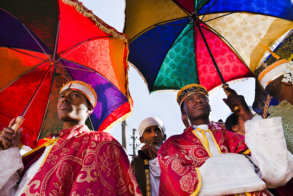 Meskel Cerimony in Lalibela (Meskal, Meskal, Maskal,  Mescel, Mesquel), which is taking place every September. For Meskel many pilgrims are coming to Lalibela, to celebrate it at one of the holy palces in Ethiopia, Africa, East Africa, Ethiopia, Lalibela