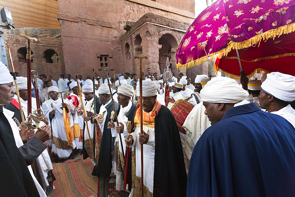 Meskel Cerimony in Lalibela (Meskal, Meskal, Maskal,  Mescel, Mesquel), which is taking place every September. For Meskel many pilgrims are coming to Lalibela, to celebrate it at one of the holy palces in Ethiopia, Africa, East Africa, Ethiopia, Lalibela