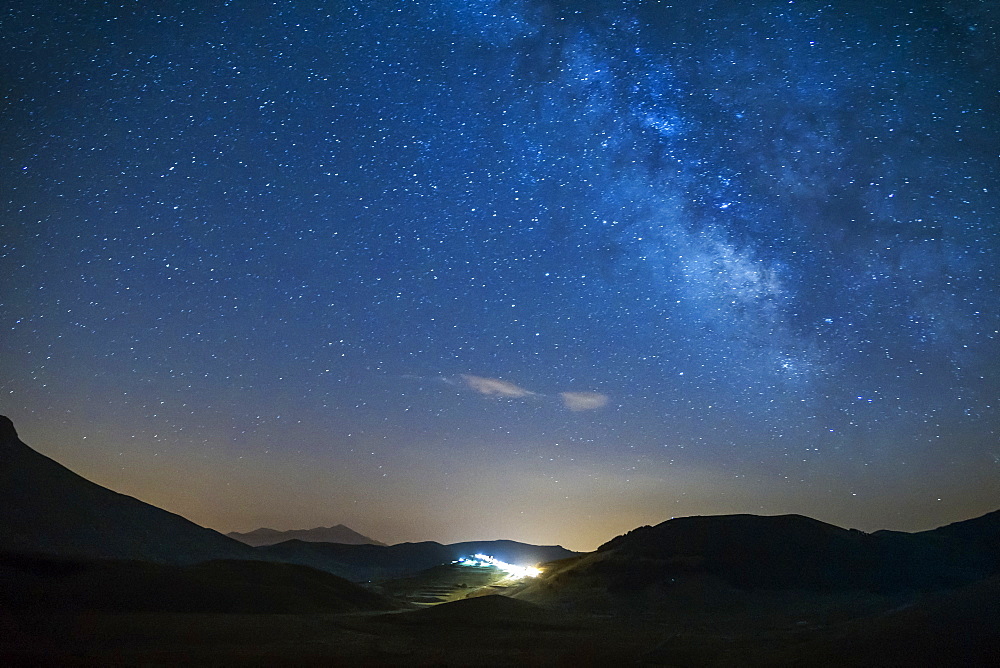 Monti Sibillini National Park, Milky Way, Castelsantangelo sul Nera, Marche, Italy; Europe