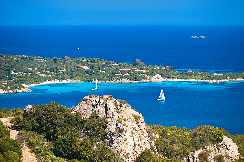 Cala di Volpe Gulf and Capriccioli Beach, Arzachena, Sardinia, Italy, Europe