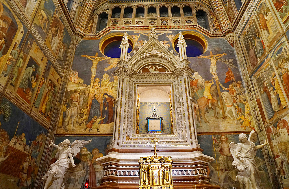 Chapel of the Corporal, Cathedral Basilica of Santa Maria Assunta is the main Catholic place of worship in Orvieto, and a masterpiece of Gothic architecture in Central Italy, Umbria, Italy, Europe