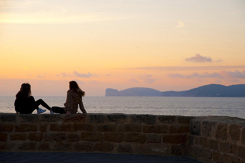 Sunset, Alghero and Capo Caccia, Sardinia, Italy, Europe