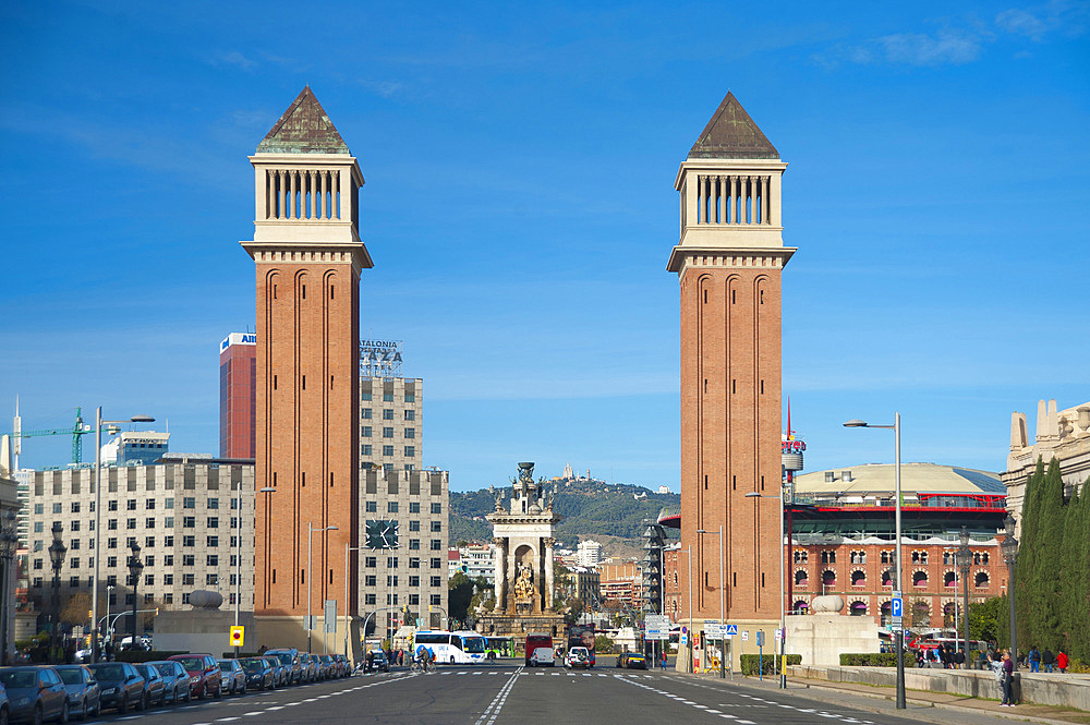 Venetian Tower, Plaça d'Espanya, Barcelona, Catalonia, Spain, Europe